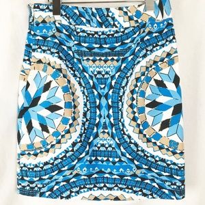 Azure Blue + Kenar Mosaic Cotton Skirt S